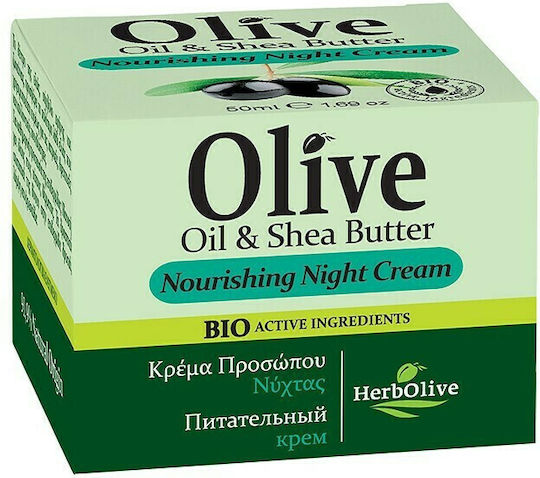 Madis Herbolive Olive Oil & Shea Butter Creme Gesicht Nacht mit Aloe Vera 50ml