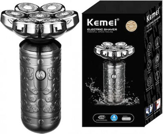 Kemei KM-1525 Περιστρεφόμενη Ξυριστική Μηχανή Προσώπου Επαναφορτιζόμενη
