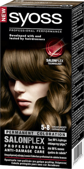 Syoss Permanent Coloration Βαφή Μαλλιών 5-8 Σοκολατί Άνοιχτο 115ml