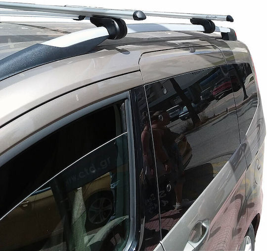 Menabo Μπάρες Οροφής Αλουμινίου 120εκ. για Ford Tourneo Courier (Σετ με πόδια) Ασημί
