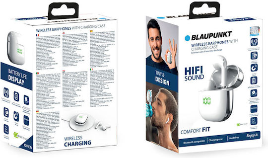 Blaupunkt BLP4899-112 Earbud Bluetooth Handsfree Ακουστικά με Θήκη Φόρτισης Λευκά