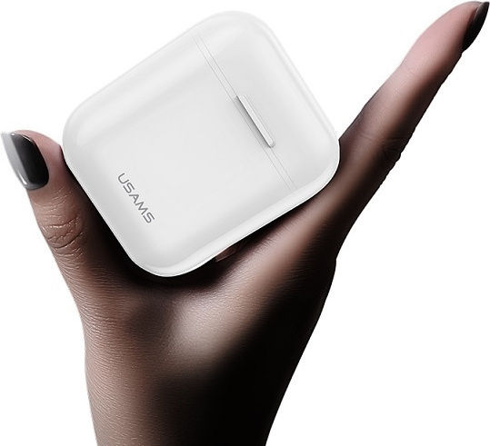 Usams BHULU01 Earbud Bluetooth Handsfree Ακουστικά με Θήκη Φόρτισης Λευκά