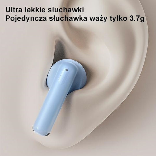 Usams BHUUS03 Earbud Bluetooth хендсфри Слушалки с Кутийка за Зареждане Син