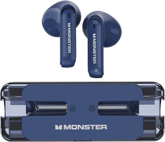 Monster XKT08 Earbud Bluetooth Handsfree Ακουστικά με Θήκη Φόρτισης Μπλε