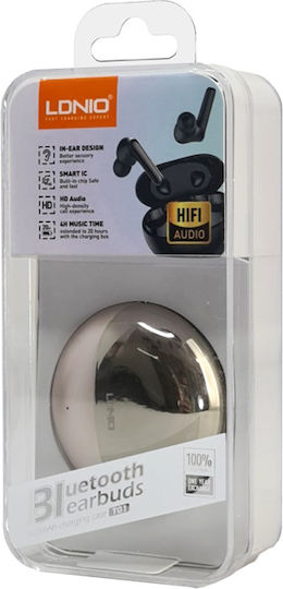 Ldnio T01 Earbud Bluetooth Handsfree Ακουστικά με Θήκη Φόρτισης Χρυσά