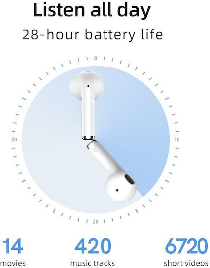 QCY T29 Ailybuds Lite Bluetooth Handsfree Ακουστικά με Θήκη Φόρτισης Λευκά