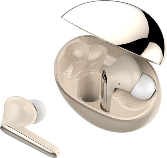 Ldnio T01 Earbud Bluetooth Handsfree Ακουστικά με Θήκη Φόρτισης Χρυσά