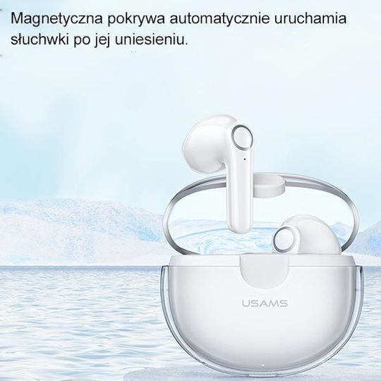 Usams US-BU12 Earbud Bluetooth Handsfree Ακουστικά με Θήκη Φόρτισης Μωβ