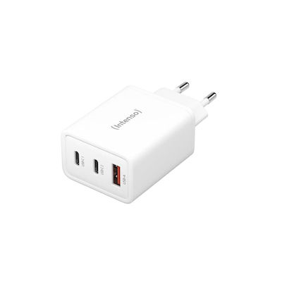 Intenso Charger Without Cable with USB-A Port and 2 USB-C Ports 65W White (W65ACC)