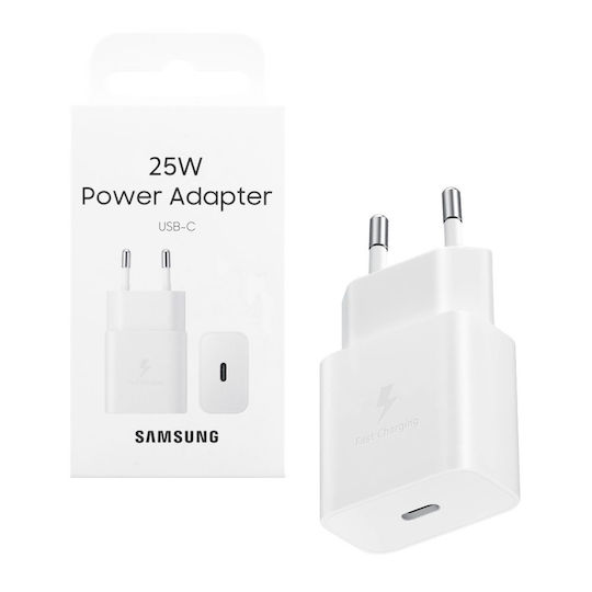 Samsung Charger Without Cable GaN with USB-C Port 25W Power Delivery Whites (EP-T2510N)