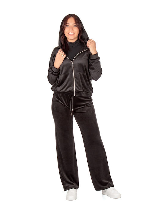 Set de Trening Catifea Negru SET-23-0150 (BLK)