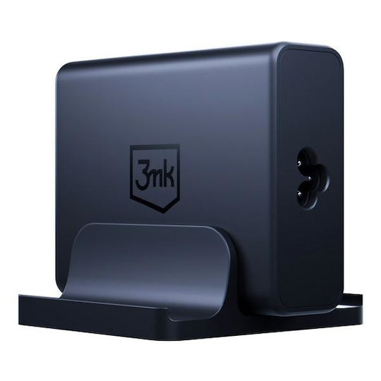 3MK Charging Stand with USB-A Port and 3 USB-C Ports 240W Power Delivery in Black color (Hyper)