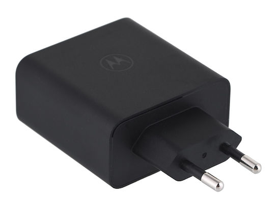 Motorola Φορτιστής GaN με Θύρα USB-C και Καλώδιο USB-C 125W Μαύρος (TurboPower Travel)