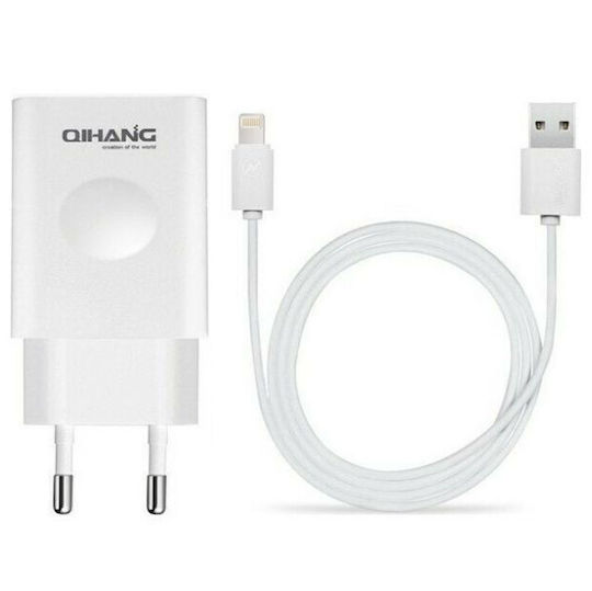 QIHANG Charger with USB-A Port and Cable USB-C Whites (Z46)
