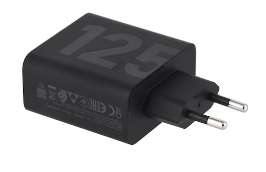 Motorola Φορτιστής GaN με Θύρα USB-C και Καλώδιο USB-C 125W Μαύρος (TurboPower Travel)
