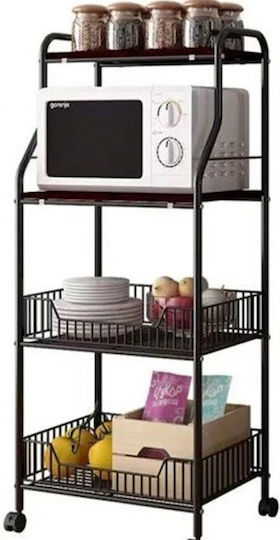 Metallic Kitchen Rack 3 Tiers Black ZWJ-08 Metallic Kitchen Rack 3 Tiers Black ZWJ-08