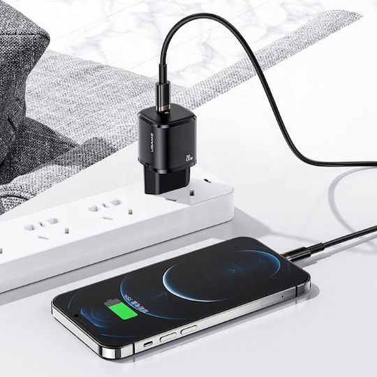 Usams Φορτιστής Χωρίς Καλώδιο με Θύρα USB-C 20W Power Delivery Λευκός (T36 Mini)