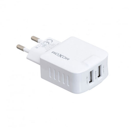 Moxom Charger Without Cable with 2 USB-A Ports Whites (MX-HC95)