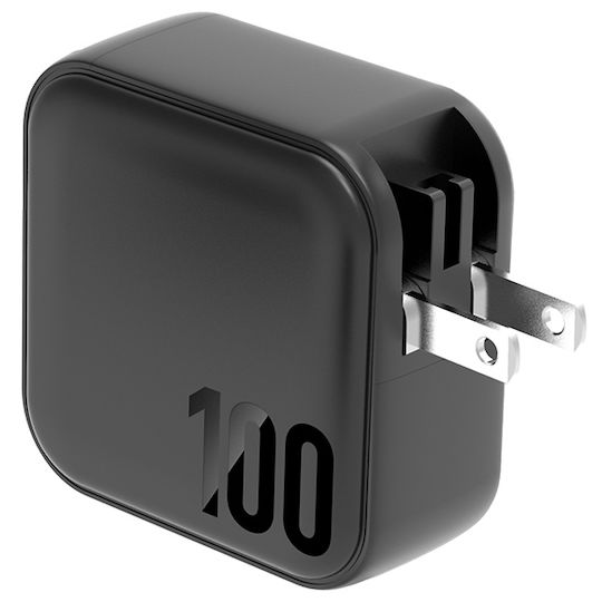 Energea Φορτιστής Χωρίς Καλώδιο GaN με Θύρα USB-A και 3 Θύρες USB-C 100W Μαύρος (GAN100 US+EU)