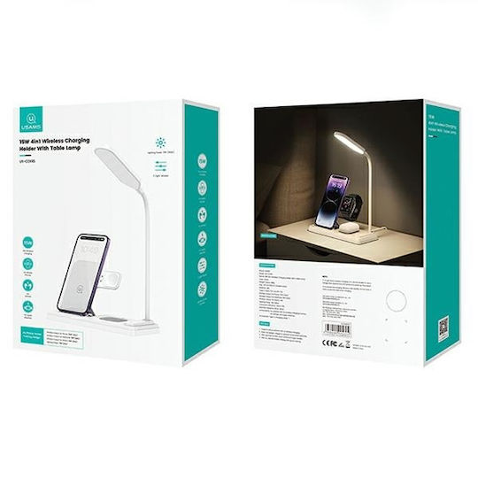 Usams Ασύρματος Φορτιστής (Qi Pad) 15W Λευκός (CD195)