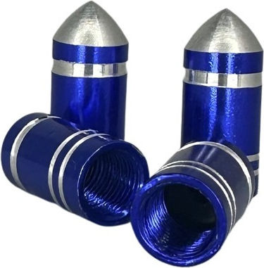 Mizoo Car Tire Valve Caps Bullets CAR TIRE VALVE CAPS METALLIC Blue 4pcs