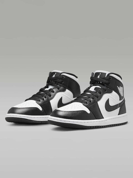 Jordan Air Jordan 1 Mid Γυναικεία Μποτάκια Λευκό / Μαύρο