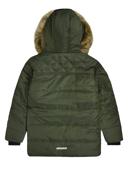 Kids' Casual Jacket with Lining & Hood Khaki