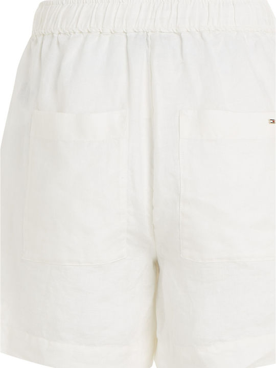 Women's Linen High-waisted Shorts White