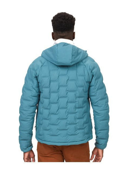 Women's Short Puffer Jacket for Winter Light Blue