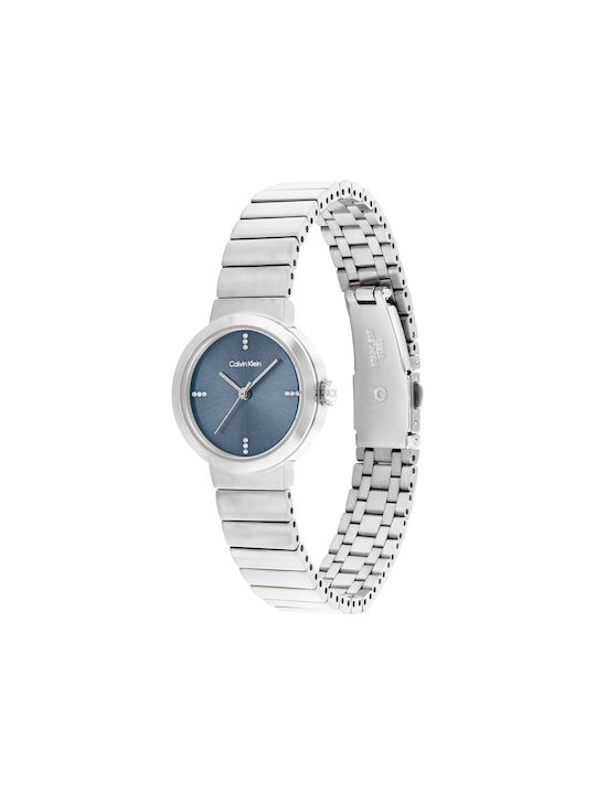 Calvin Klein Uhr Batterie mit Silber Metallarmband