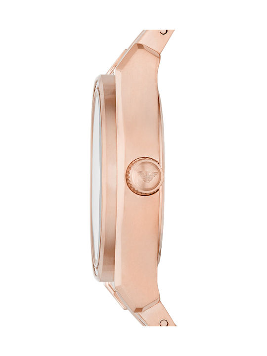 Emporio Armani Damen Uhr mit Rose Gold Metallarmband