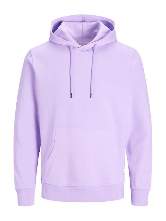 Jack & Jones Men's Sweatshirt with Hood and Pockets Fuchsia