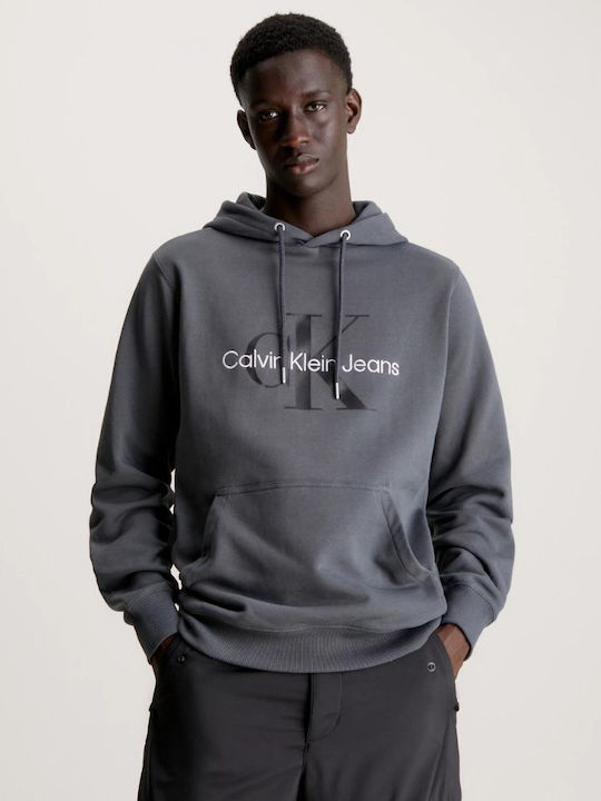 Calvin Klein Men's Sweatshirt with Hood Dark Grey