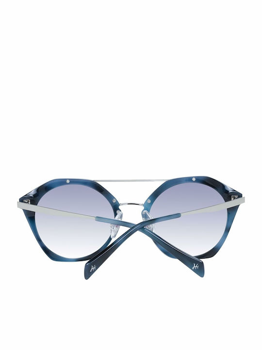 Ana Hickmann Women's Sunglasses with Blue Frame and Gray Gradient Lens HI9087 H01