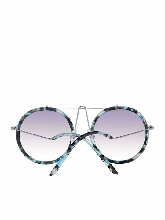 Ana Hickmann Women's Sunglasses with Brown Tartaruga Frame and Blue Gradient Lens HI3069 G22