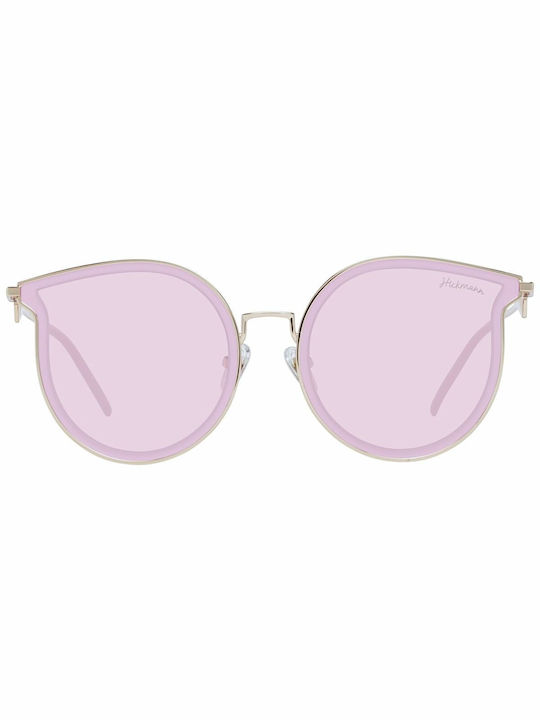 Ana Hickmann Women's Sunglasses with Gold Frame and Pink Lens