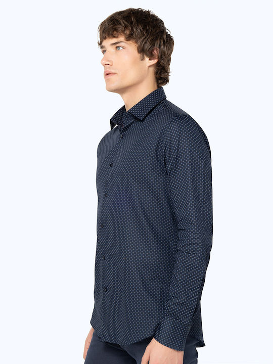 The Bostonians Men's Shirt Long Sleeve Blue