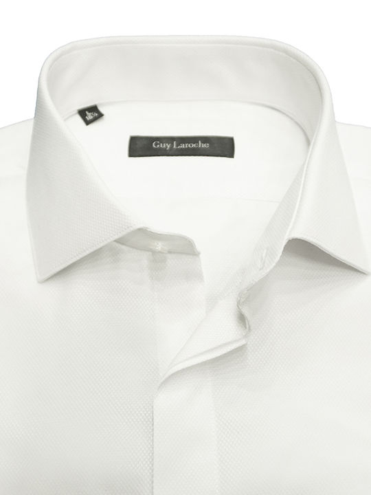 Guy Laroche Men's Shirt Long Sleeve Cotton White