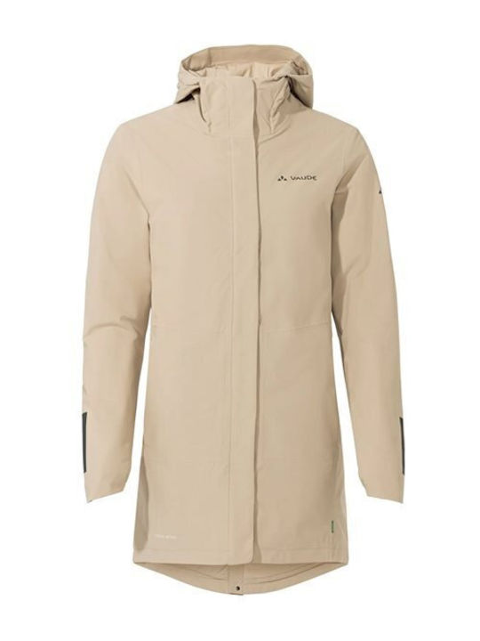 Women's Short Parka Jacket for Winter Beige