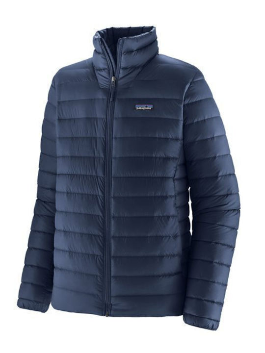 Κοντό Γυναικείο Puffer Μπουφάν για Χειμώνα Navy Μπλε