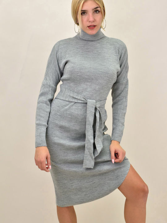 Caroon Mini Dress Knitted Grey