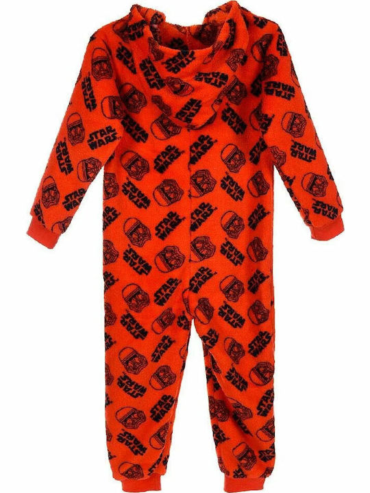 Star Wars Παιδική Πιτζάμα Ολόσωμη Χειμωνιάτικη Fleece κόκκινο