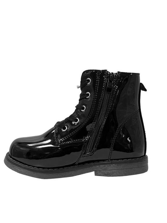 Conguitos Kids Patent Leather Boots Black