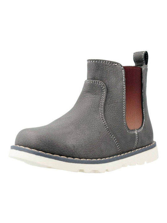 Chicco Kids Leather Boots with Zipper Gray