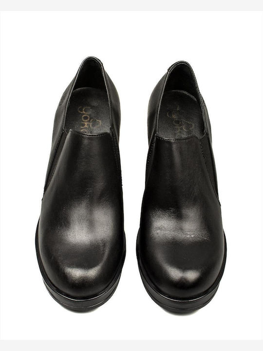Leder Stiefeletten Damen Schwarz