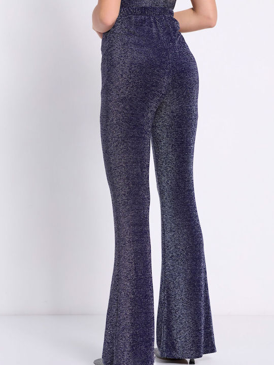 Women's High-waisted Fabric Trousers Flared with Elastic ''''''