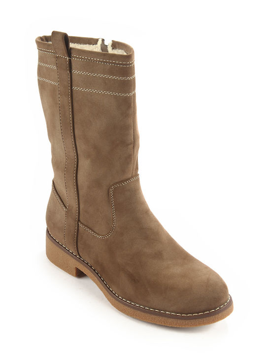 Fshoes Biker Boots Beige 2137.02