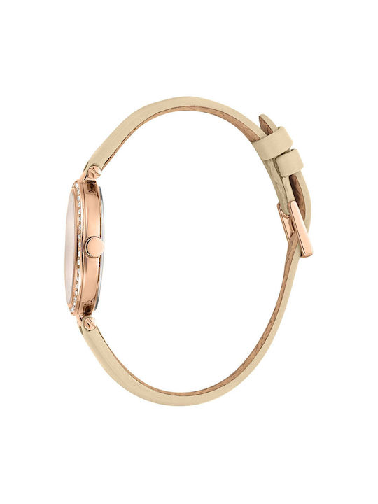 Esprit Uhr Automatisch mit Gold Lederarmband