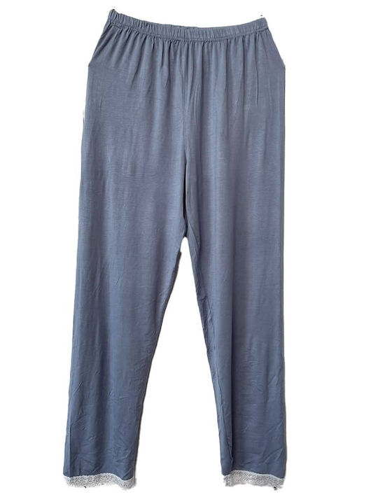 Sorrisino Sommer Damen Pyjama-Set Baumwolle blue