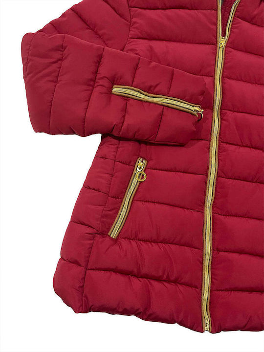 Scurtă Jachetă de femei Puffer Red